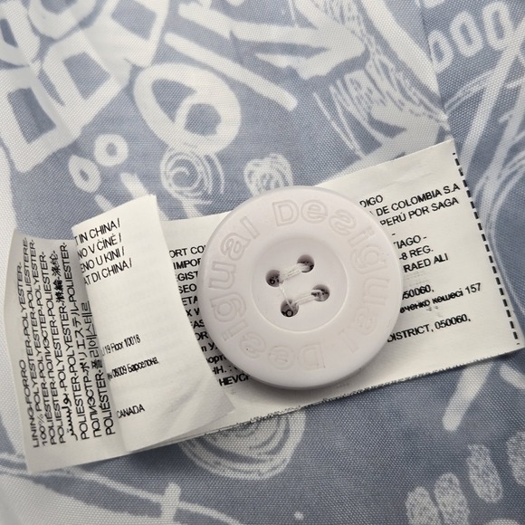 Desigual‎ Womens White Embroidered Paisley Long Sleeve Blazer Jacket Coats 44 L - Picture 9 of 12